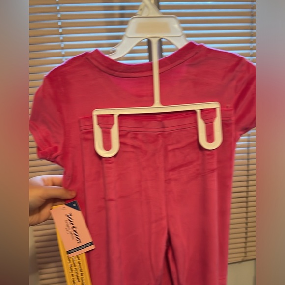 Juicy Couture Girls NWT Hot Pink Pajamas 2 Piece Short Sleeve and Long Pants - Picture 6 of 10
